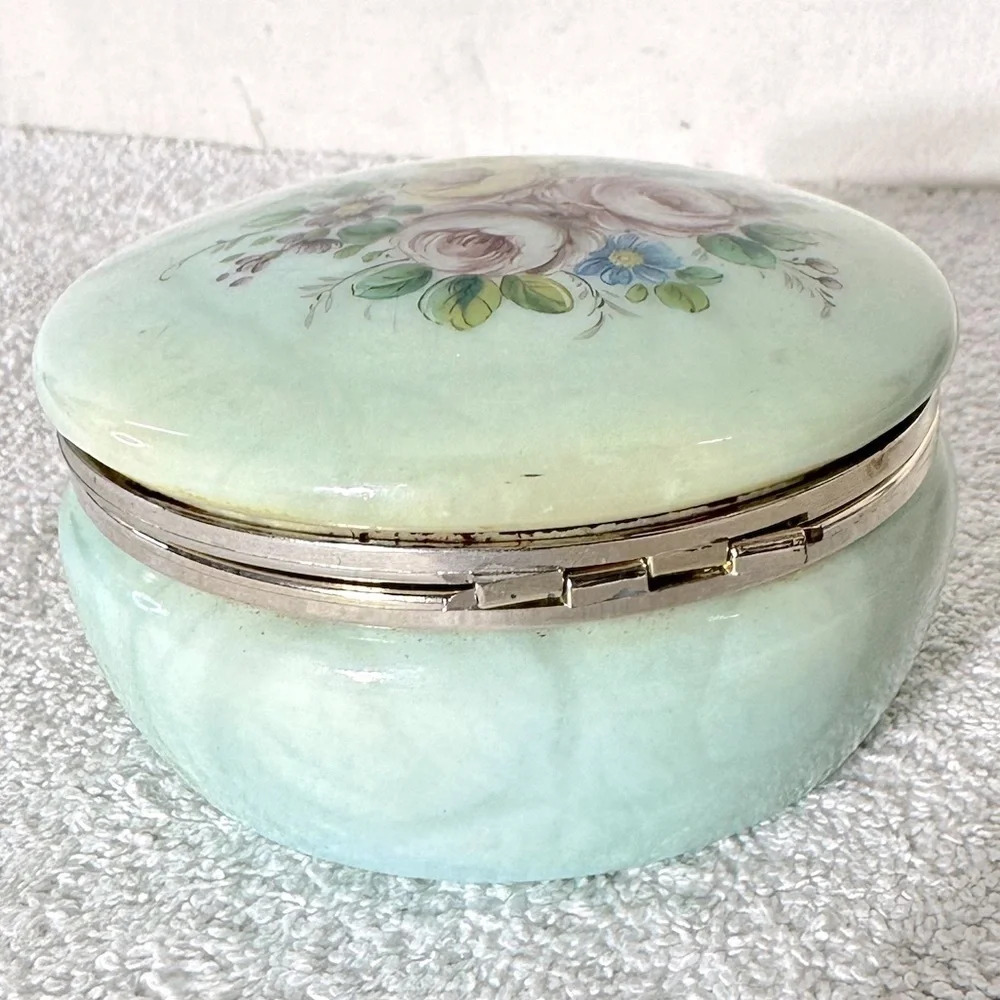 Vintage Genuine Alabaster Hand Carved Round Trinket Dish Cottagecore Boho - Picture 4 of 15